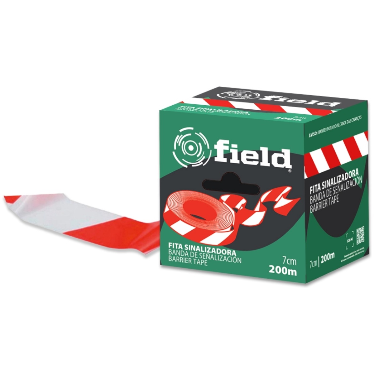 Fita de Sinalização Vermelho / Branco 200 mts 7 cm - Image 1